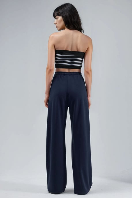 Midden Taille Wijde Pijpen Modal Broek - Image 3