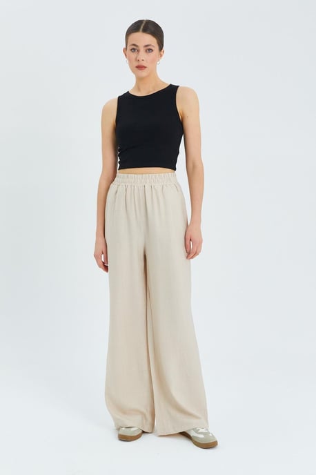 Zachte Aanraking Hoge Taille Wijde Pantalon - Image 1