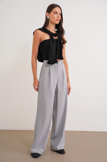 Hoge Taille Palazzo Broek met Zakken - Image 1