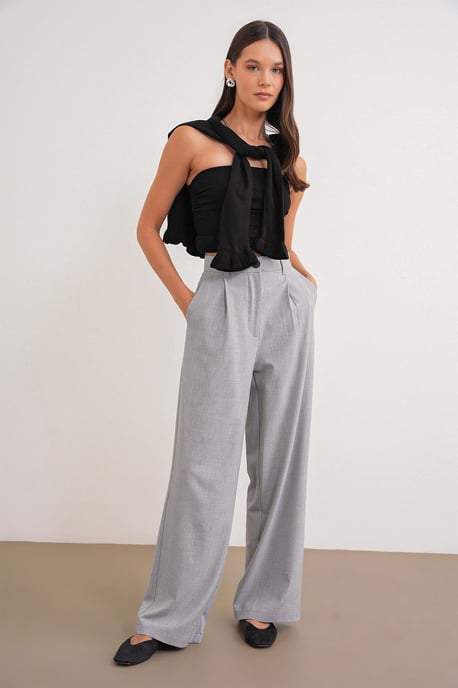 Hoge Taille Palazzo Broek met Zakken - Image 2