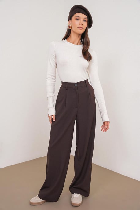 Hoge Taille Palazzo Broek met Zakken - Image 3