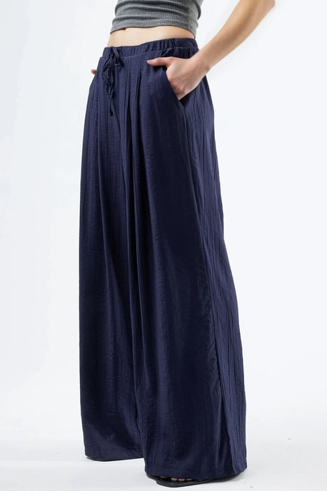 Brede Pijpen Casual Broek met Touwtjes - Image 1