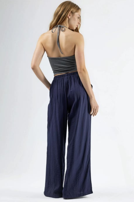 Brede Pijpen Casual Broek met Touwtjes - Image 3