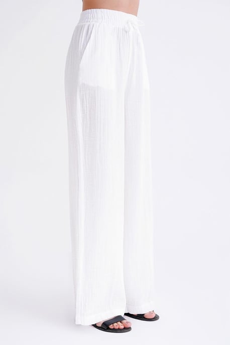 Hoge Taille Textuur Muslin Stof Broek - Image 5