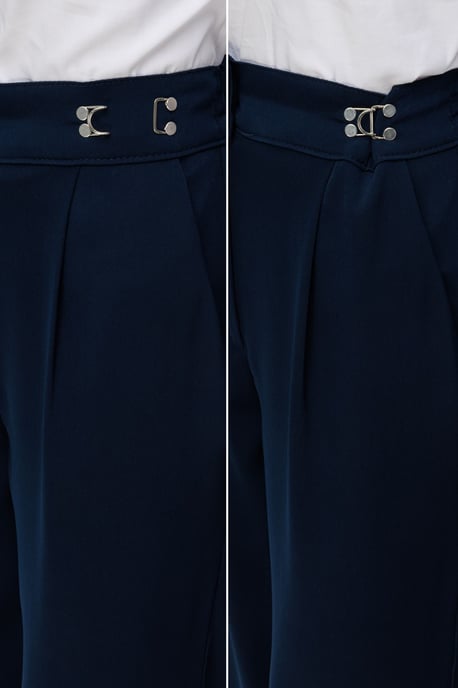 Hoge Taille Wijde Pantalon met Toebehoren Detail - Image 4