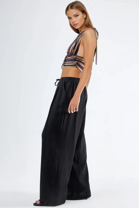 Brede Pijpen Casual Broek met Touwtjes - Image 2