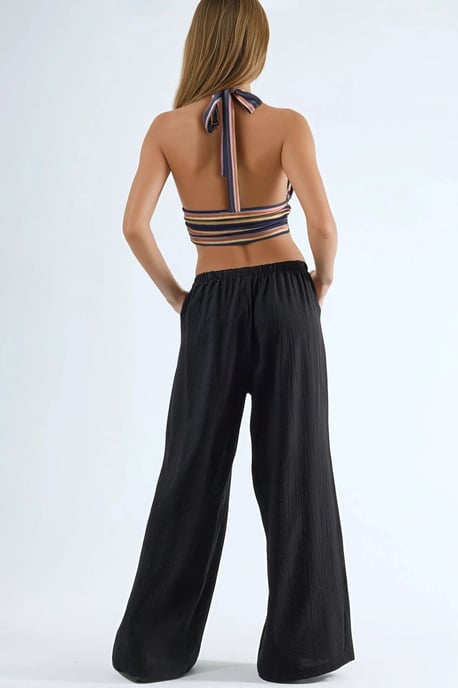 Brede Pijpen Casual Broek met Touwtjes - Image 3