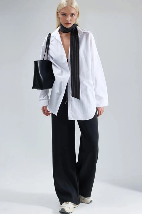Mid Waist Wijde Leg Modal Broek - Image 4