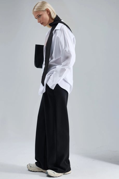 Mid Waist Wijde Leg Modal Broek - Image 5