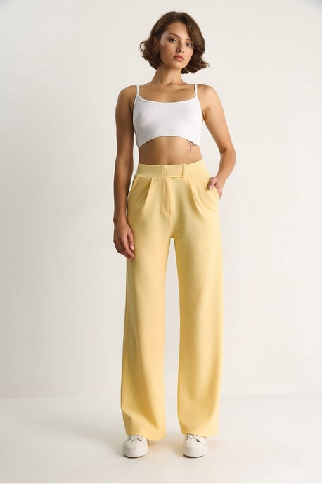 Hoge Taille Wijde Pantalon met Plissee - Image 2