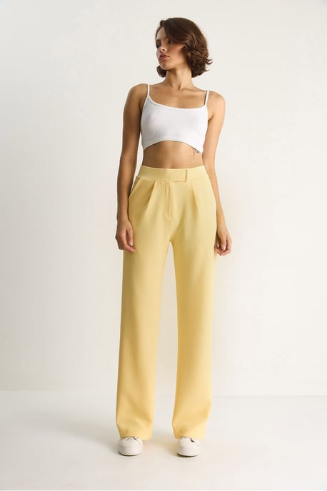 Hoge Taille Wijde Pantalon met Plissee - Image 4