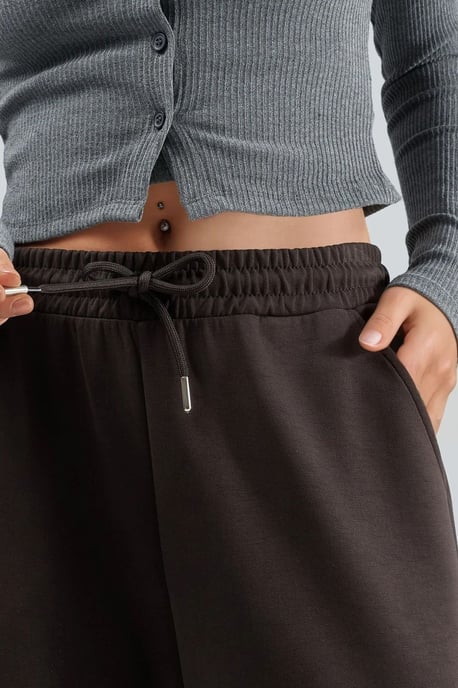 Midi taille wijde pijpen modal broek - Image 4