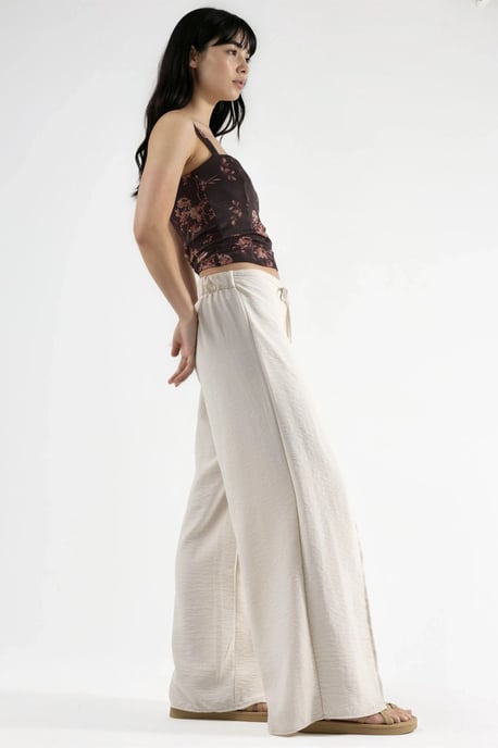 Trekkoord Taille Crepe Broek met Strikdetail - Image 2
