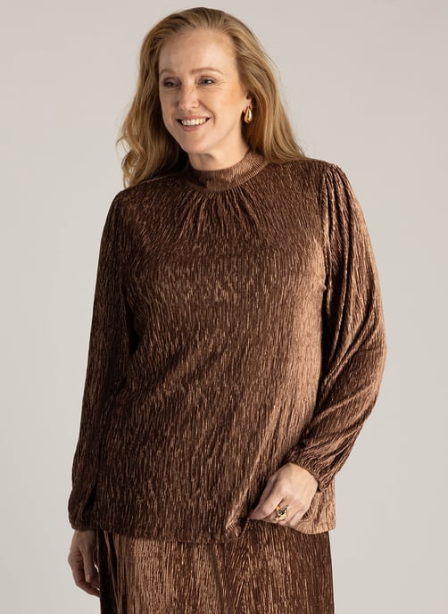 YEST CURVE Hjordis Tops Copper Brown - Image 1