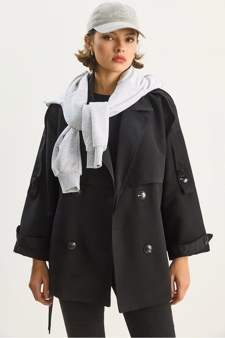Knopen Midi Trenchcoat - Image 1