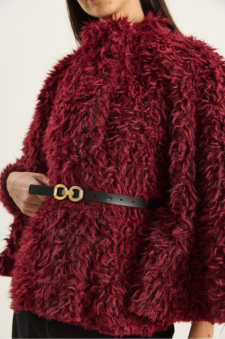Oversized Pluche Jas met Kraag - Image 4