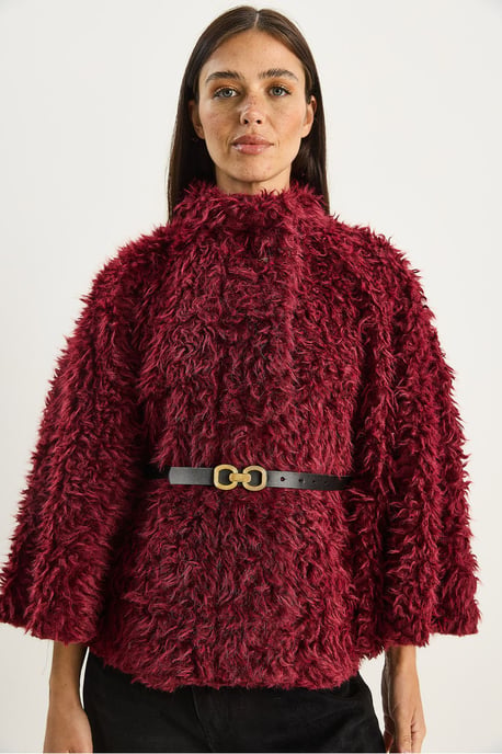 Oversized Pluche Jas met Kraag - Image 5