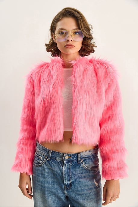 Boxy Crop Nepen Bontjas - Image 4