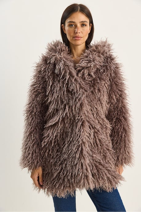 Oversized Hoody Faux Fur Jacket - Image 5