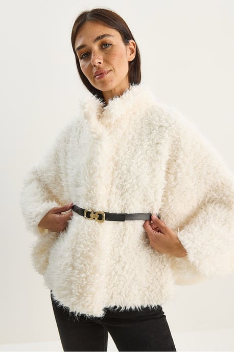 Oversized Pluche Jas met Kraag - Image 3