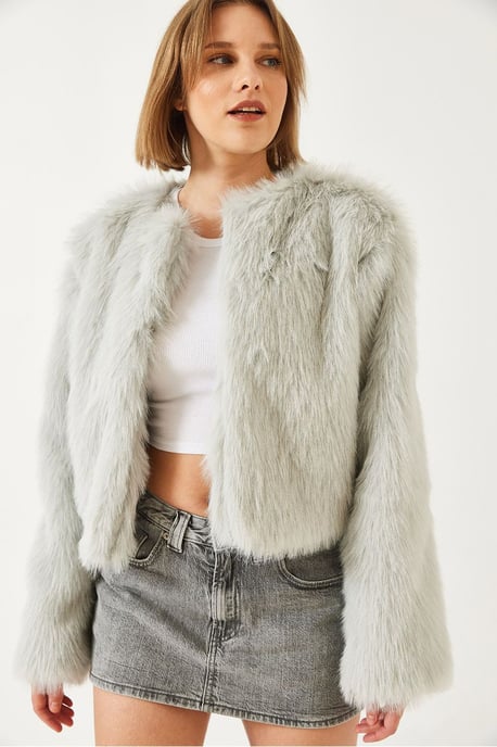Boxy Crop Nepen Bontjas - Image 4