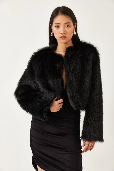 Boxy Crop Nepen Bontjas - Image 3