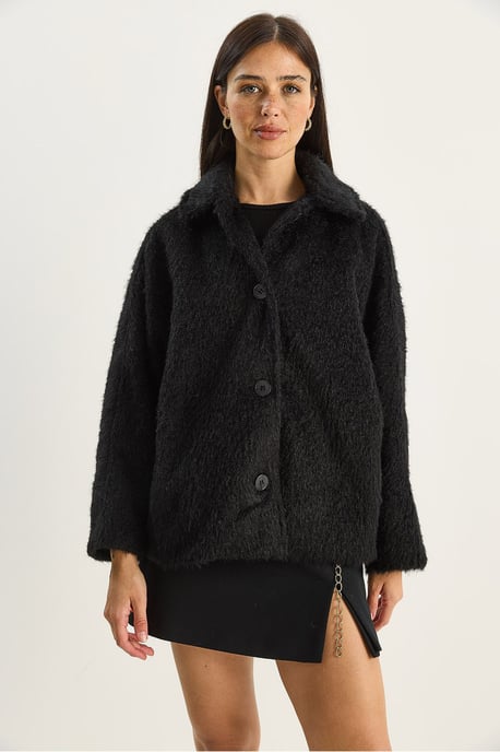 Oversized Pluche Jasje met Knopfsluiting - Image 4
