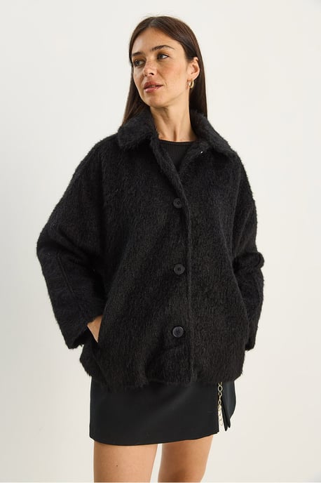 Oversized Pluche Jasje met Knopfsluiting - Image 5