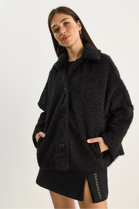 Oversized Pluche Jasje met Knopfsluiting - Image 6