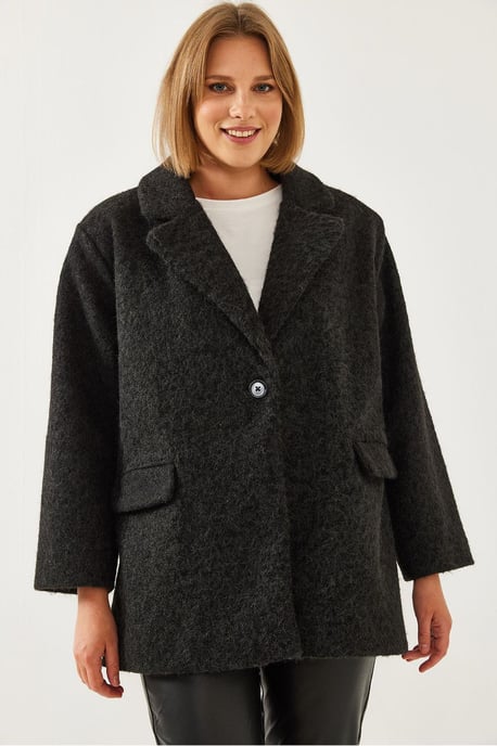 Oversized Pluche Jas met Sjaalkraag en Zak - Image 4