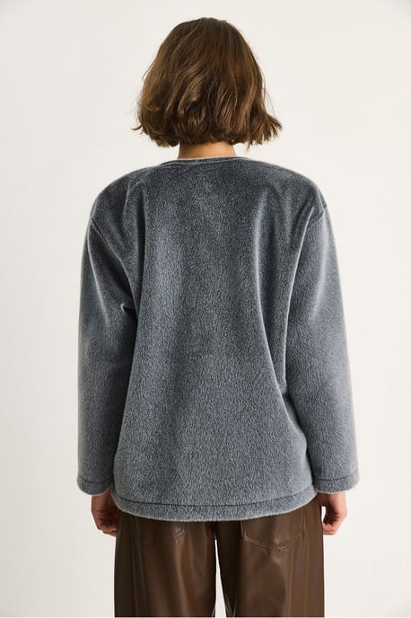 Textuur Gabardine Lange Jas met Kraagknopen - Image 6