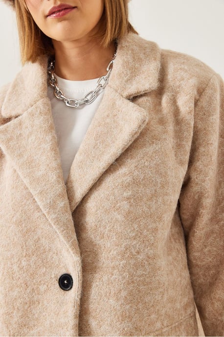 Oversized Pluche Jas met Sjaalkraag en Pocket - Image 3
