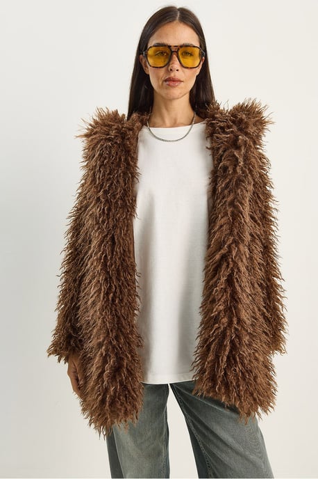 Oversized Hoody Faux Fur Jas - Image 2