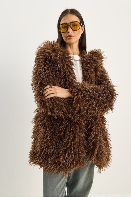 Oversized Hoody Faux Fur Jas - Image 3