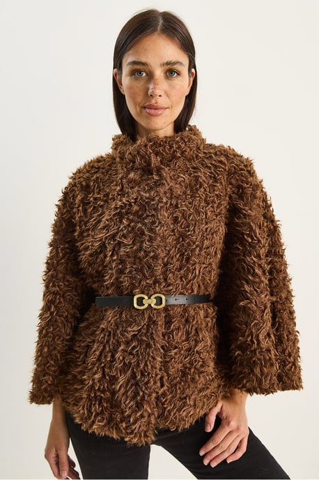Oversized Pluche Jas met Kraag - Image 5