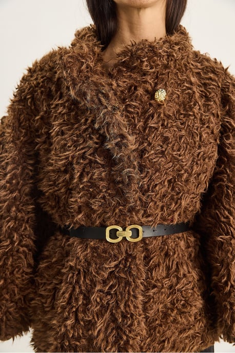Oversized Pluche Jas met Kraag - Image 6