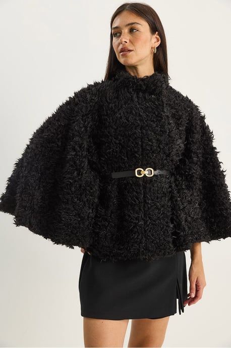 Oversized Pluche Jas met Kraag - Image 3