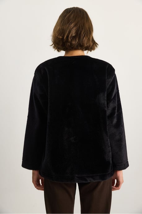 Gestructureerde Gabardine Buttoned Coat met Jacketkraag - Image 6