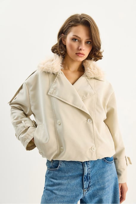 Trenchcoat met Nepbont Kraag - Image 5
