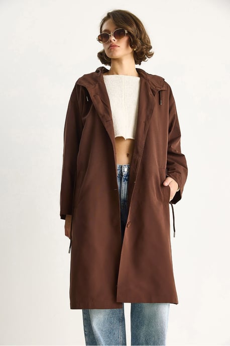 Oversized Midi Trenchcoat met Sjaalkraag - Image 3