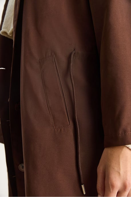 Oversized Midi Trenchcoat met Sjaalkraag - Image 6