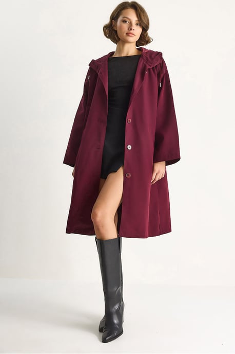 Oversized Midi Trenchcoat met Sjaalkraag - Image 1