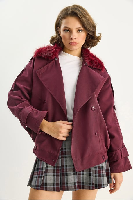 Trenchcoat met Nepbont Kraag - Image 2