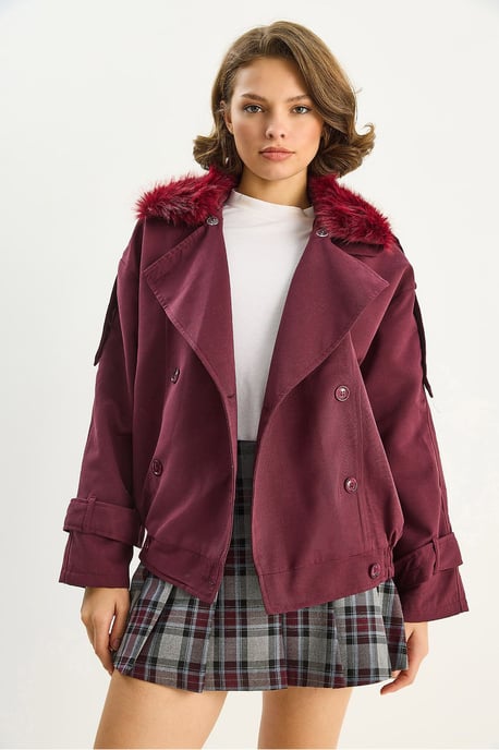 Trenchcoat met Nepbont Kraag - Image 3