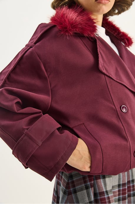 Trenchcoat met Nepbont Kraag - Image 5