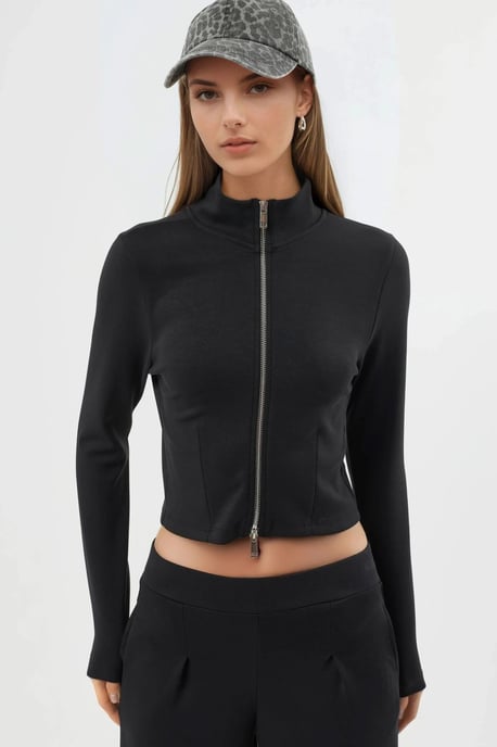 Fitted Gebreide Jas met Ritsluiting - Image 1
