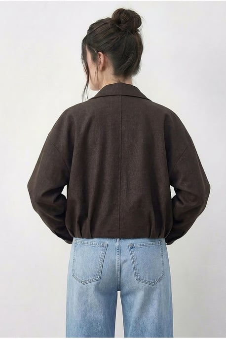 Oversized Denim Bomberjack met Riem - Image 5