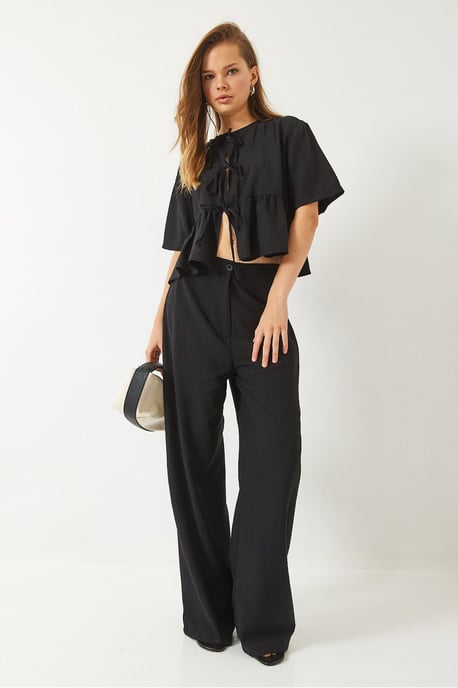 Getextureerde Twee-delige Co-ord Set met Rimpeldetails - Image 2