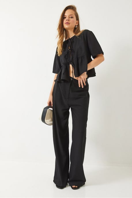 Getextureerde Twee-delige Co-ord Set met Rimpeldetails - Image 3