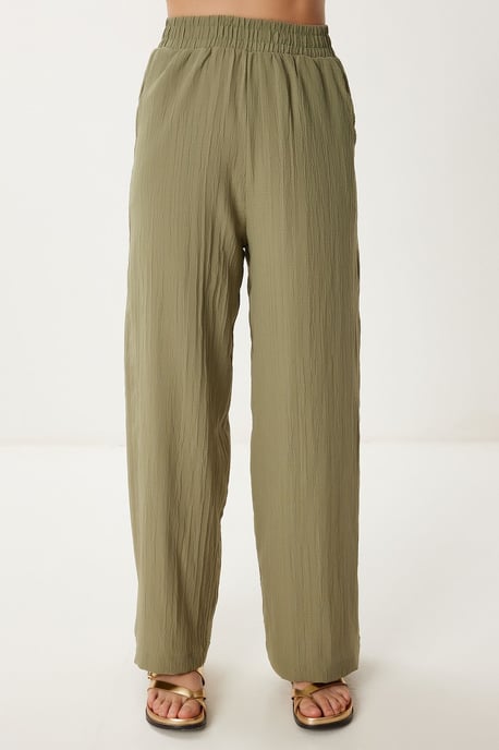 Hoge Taille Twee-delige Set met Kraag en Wijde Pantalons - Image 5